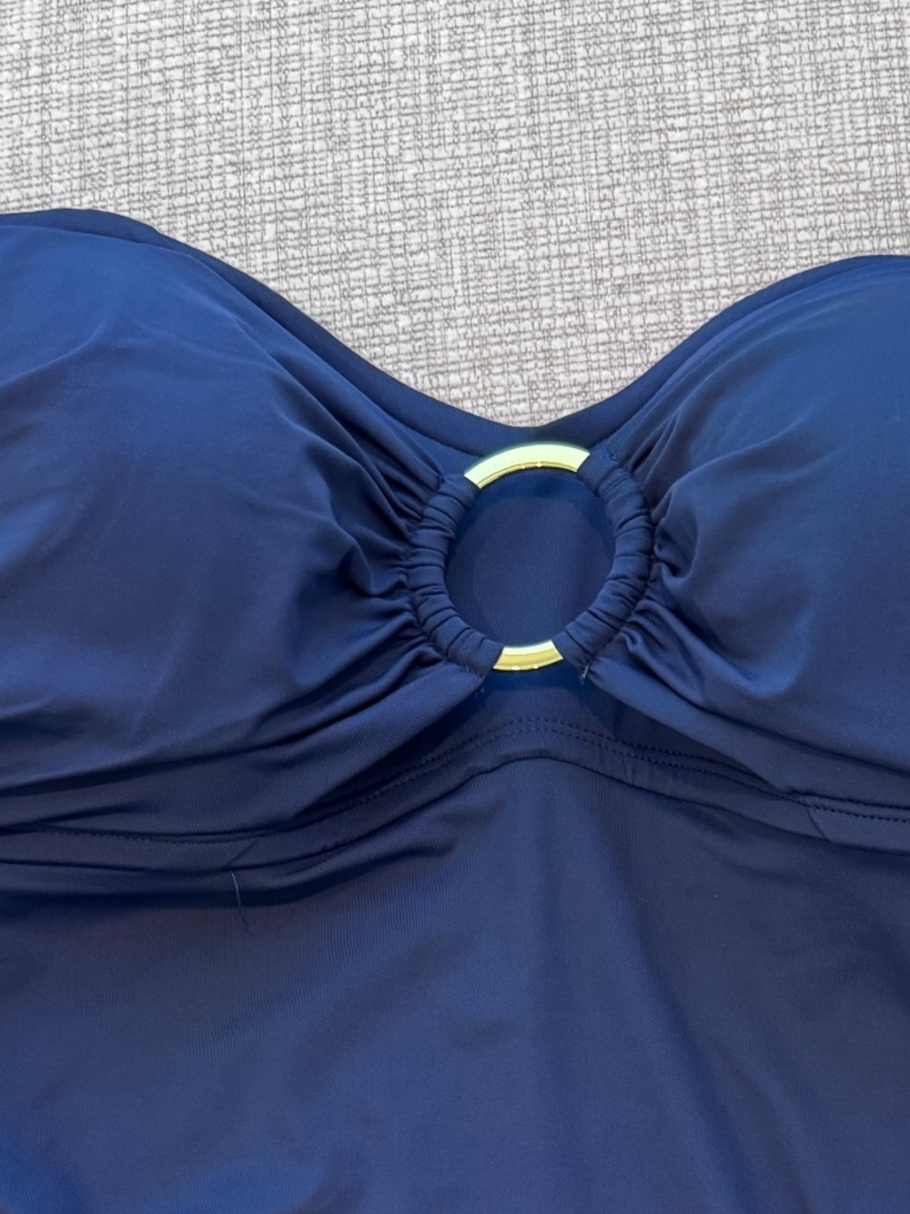 BLEU ROD BEATTIE Women’s Tankini Bathing Suit Top Navy/Gold ring detail Size 12 - Picture 5 of 11